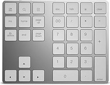 Resim Mistaha Kablosuz Sayısal Klavye Alüminyum 34 Anahtar BT Klavye Windows/iOS/Android için Dahili Pil Tuş Takımı (Gümüş) 