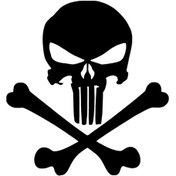 Resim Punisher Kemikler - Araç, Oto, Laptop, Duvar Uyumlu Sticker 20 22 Cm 