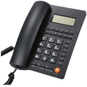 Resim Masaüstü Kablolu Telefon Sabit Telefon Arayan Kimliği Lcd Ekran Ayarlanabilir Parlaklık Siyah Abd Telefon Hattı 
