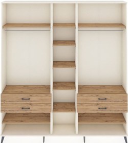 Resim Arges Dolap 11 Raflı 4 Çekmeceli 2 Askılı 220x30x243 Aytaşı-çam/çam Atlas Çam/atlas Çam 