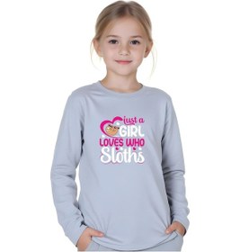 Resim Fyk Kids Kiz Çocuk Just A Gril Yazi Baskili Yuvarlak Yaka Sweatshirt Gri 