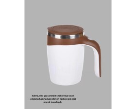Resim MiraLive USB Şarjlı Manyetik Karıştırıcı Kupa Otomatik Karıştırma Paslanmaz Çelik 