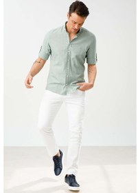 Resim Erkek Yeşil Dynamic Fit Ted Baker Düğmeli Gömlek 