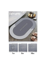 Resim Sihirli Su Emici Banyo Paspası Kaymaz Tabanlı Paspas Gri 