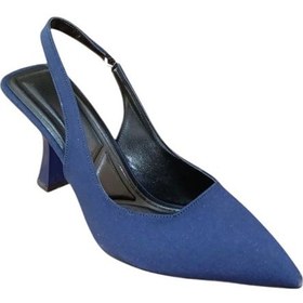 Resim Bilener Şiko 809 Kadın Kadeh Ökçe Arka Açık Stiletto Ayakkabı Lacivert Siyah 
