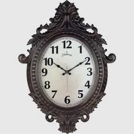 Resim Duvar Saati Kahverengi Çerçeve ÇAP:73CM x 54CM Vintage Taçlı Eksitme Dekoratif A 