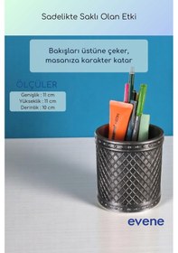 Resim Kalemlik Masa Kalemliği Organizer Kalemlik Gümüş Eskitme Renk Model 90 Çok Renkli 