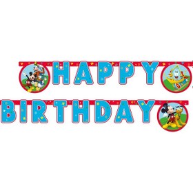 Resim Disney Lisanslı Mickey Mouse Happy Birthday Yazısı Banner Parti Süsü Doğum Günü Afişi Tüm Yaşlar 