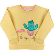 Resim Kaktüs Nakışlı Bebek Sweatshirt Sarı 