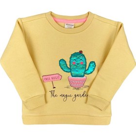 Resim Kaktüs Nakışlı Bebek Sweatshirt Sarı 