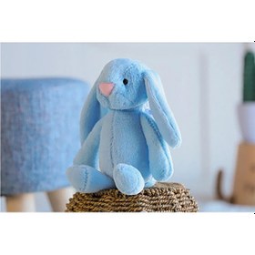 Resim Uyku Arkadaşım Uzun Kulak Bunny Peluş Tavşan 65 Cm Mavi 