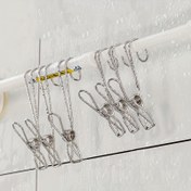 Resim 10'lu Paslanmaz Çelik Uzun Kuyruk Klipsleri - Mutfak ve Banyo Havluları, Atıştırmalık Depolama, Pratik Asma Klipsleri, Metal Malzeme, Giysi Tokaları 