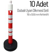 Resim İleri Trafik Dubalı Uyarı Dikmesi 110 X 1200 Mm Reflektifli 10`lu Set 