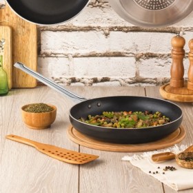 Resim Evren 28 cm Chef Maksi Tava, Horeca Non-Stick Kızartma Tavası (Çelik Çubuk Kulp) 