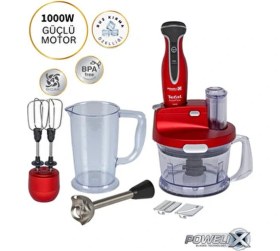 Resim Tefal 1000W Güçlü Motorlu 4 Bıçaklı Mutfak Robotu Çok Amaçlı Set ile Hızlı ve Pratik Kullanım 