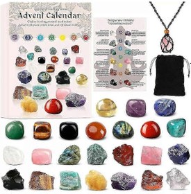 Resim 2024 Noel Advent Takvimi Kristaller 24 Günlük Noel Geri Sayımı Çakra Şifa Taşları 2025 
