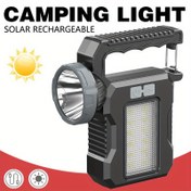 Resim 1 adet Çok Fonksiyonlu Acil Durum LED El Feneri COB Projektörlü, Güneş Enerjili Arama Işığı, Taşınabilir Aydınlatma Lambaları Açık Hava, Balıkçılık, Kampçılık için 