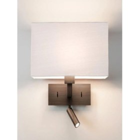 Resim Mediterian Şık bronz yatakbaşına uygun okuma lambası, metal materyal, E27 duy, metalik renk 