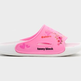 Resim Tonny Black Kız Çocuk Pembe Poli Taban Çiçek Desenli Terlik 