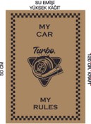 Resim duha trend 35x50 120 Gr. Kraft Kağıt Oto Paspası My Car My Rules 50 Adet 