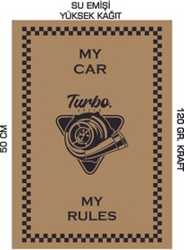 Resim duha trend 35x50 120 Gr. Kraft Kağıt Oto Paspası My Car My Rules 50 Adet 