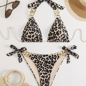 Resim Kadın Modası Baskılı Ayrı Bikini Mayo 
