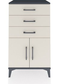 Resim Hyperion Komodin Tek Raflı 3 Çekmeceli 2 Kapaklı 60x44x106 An... Antrasit 