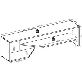 Resim Lagomood Vega TV Ünitesi TV Sehpası Beyaz Meşe 