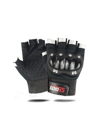 Resim Çocuklar İçin Koruma Destekli Unisex Yarım Parmak Scooter Bisiklet Eldiveni 