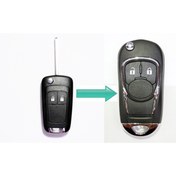 Resim bigkey Chevrolet Çevirici Sustalı Kumanda Kabı 2 Buton Damla Logo Aveo T303 Cruze J300 