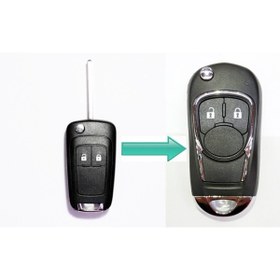 Resim bigkey Chevrolet Çevirici Sustalı Kumanda Kabı 2 Buton Damla Logo Aveo T303 Cruze J300 