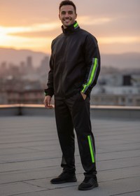 Resim thfabric %100 Su Geçirmez Garantili Motorcu Yağmurluk - Mont Pantolon Takım - Ayarlanabilir Lastikli Paça 