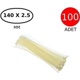 Resim Tek-iş Kablo Bağı Cırt Kelepçe 140 Mm X 2.5 Mm Beyaz 100 Adet Poşet 