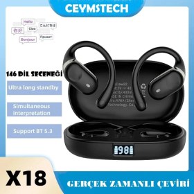 Resim Ceymstech 146 Dil Seçeneği Akıllı Ses Gerçek Zamanlı Bluetooht Çeviri Kablosuz Kulaklık 