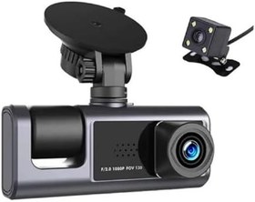 Resim H309 Full Hd 1080P Üç Kameralı Araç Içi Kamera Araba Güvenlik Kamerası Gece Görüşü Ön Geri iç Kayıt IR LED 