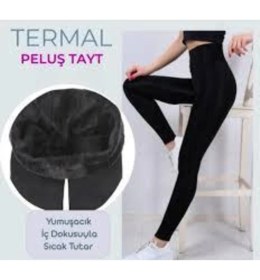 Resim Kadın Siyah Içi Peluş Termal Tayt 