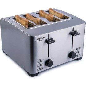 Resim Arnica 4 Dilimli Paslanmaz Çelik Ekmek Kızartma Makinesi, Pratik ve Şık Tasarım 
