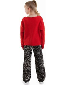 Resim Denokids Leopar Desenli Kız Çocuk Gabardin Pantolon Renkli 