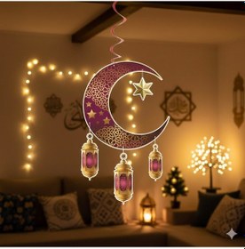 Resim Dodomar Süs Sarkıt Ramazan Tavan Ayyıldız Kandi90x30bordo 