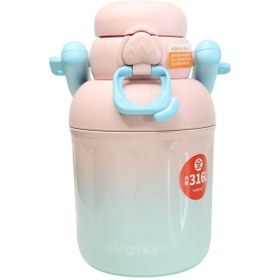 Resim Shotay St-8931 680ml Pipetli Pembe-mavi Çelik Matara Diğer 