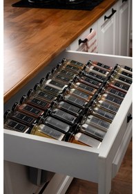 Resim 36'lı Şeffaf Pleksi Standlı Cam Baharatlık Seti Siyah Kapak Ve Etiketli Baharatlık Mh02syh36 Siyah - Şeffaf 