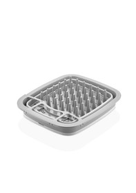 Resim Katlanabilir Bulaşıklık Ve Badya, Akordiyon Kaşıklık Bölmeli Tabaklık Kurutmalık Badya Gri Gri 