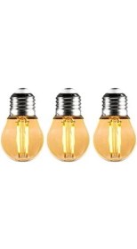 Resim Begüsa G45 Rustik Led 3 Adet Ampul Sarı Top 