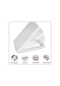 Resim NKP Sedef Kare Yavaş Kapanır Klozet Kapağı 