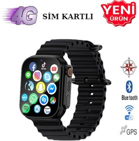 Resim SONREİR Watch 8 Ultra 4G Sim Kartlı 49mm 2.2İnch Wİ-Fİ İphone Xiaomi Huawei Uyumlu Akıllı Saat Çocuk 