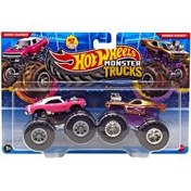 Resim Hot Wheels Monster Trucks Güçlü İkili 1:64 Arabalar Dodge Charger ve Rodger Dodger 