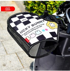 Resim Yuntech01 Motosiklet Ve Elektrikli Araçlar İçin Yazlık Uv Koruma Su Geçirmez Isı Yalıtımı El Tutan Kılıfı Pantolon Tavşanı Desen, Tek Beden 