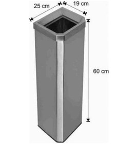 Resim Paslanmaz Çöp Kovası Köşeli Çemberli 29 Litre 