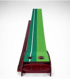 Resim Rebuwo Mini Golf Antrenman Sahası Ahşap Mini Golf Egzersiz Seti 3 Adet Top Ve Golf Sopası 