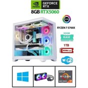 Resim Ramtech RMT17061 R7-5700X 32 GB 1 TB M2 Ssd RTX5060 W11P Masaüstü Bilgisayar 